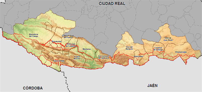 Visualizar Terminos Municipales Red NATURA 2000. Sierra Morena. Terminos Municipales